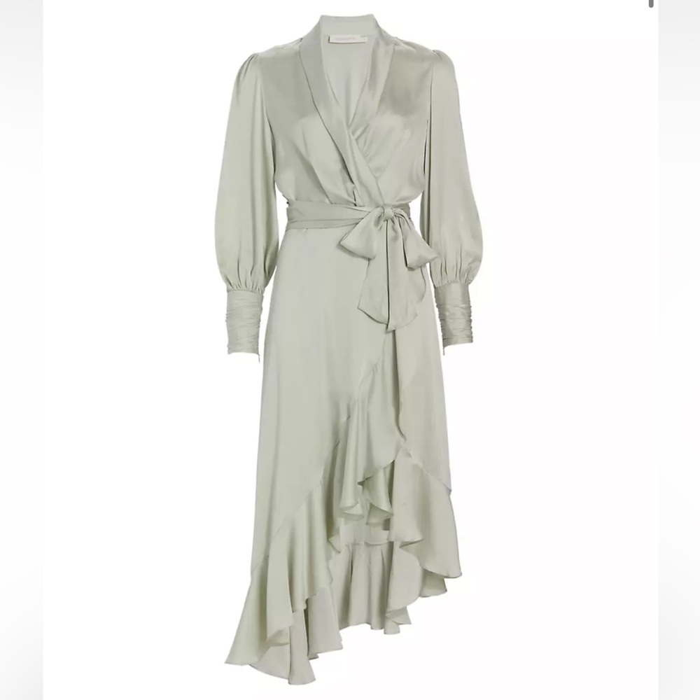 Zimmerman Silk Wrap Midi Dress
